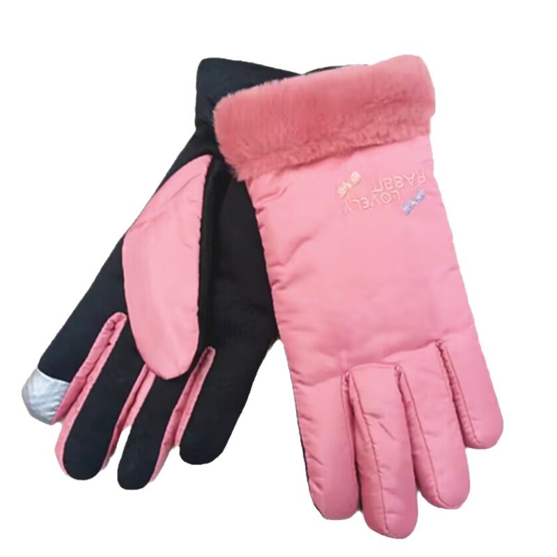 Outdoor ski gloves, motorcycle and electric bike riding gloves with fleece and thickening, windproof and anti-slip, wholesale for morning and night markets Item Picture