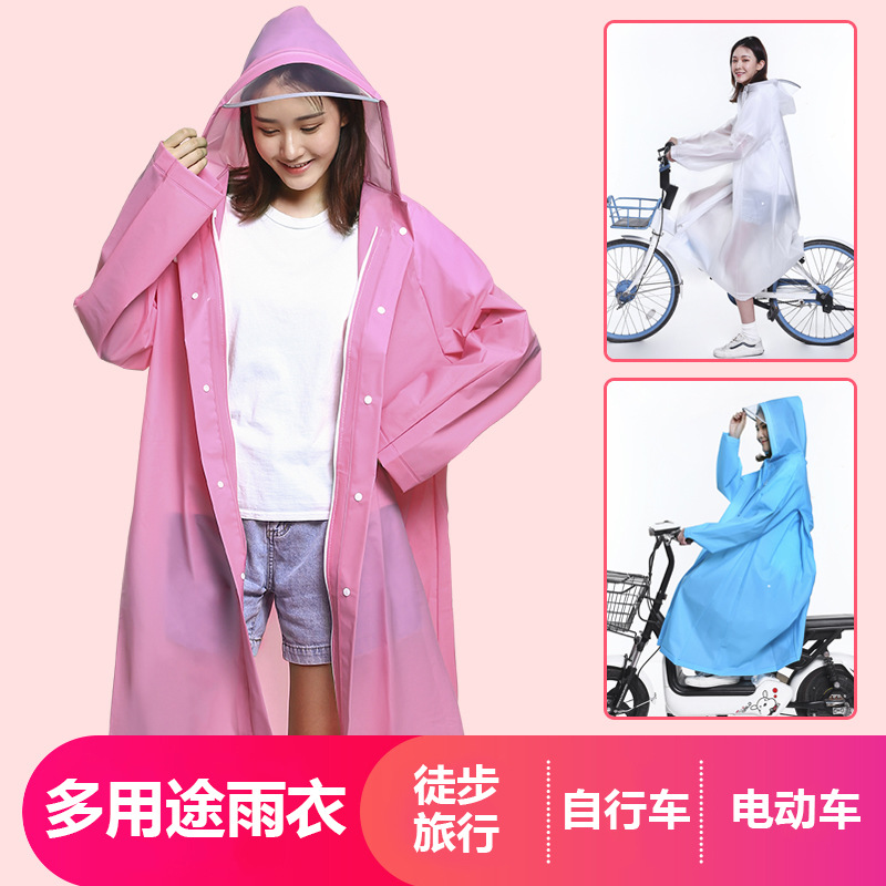 Motorbike Raincoat Thickened And Lengthened Adult Rainstormproof Transparent Full Body Youth Poncho Fashion Bicycle Riding