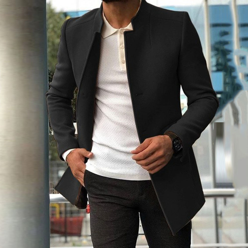 Direct sales from the manufacturer of new autumn trendy men's casual men's suits in solid colors and slimming woolen fabric Application Scenario