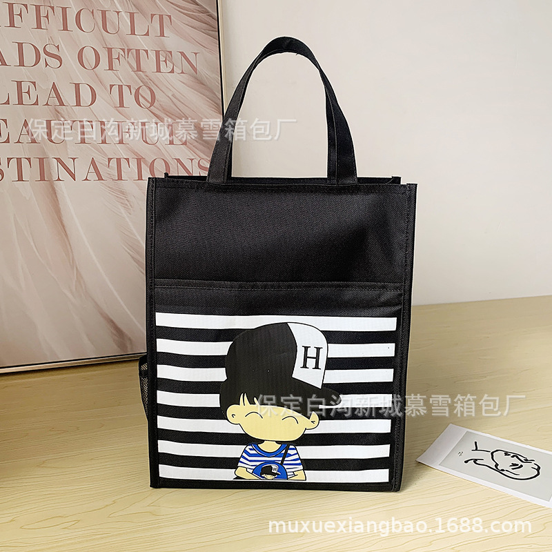Korean A4 waterproof Oxford fabric tutorial bag, cartoon primary school student handbag, boys' and girls' tutorial schoolbag with logo printing details Picture