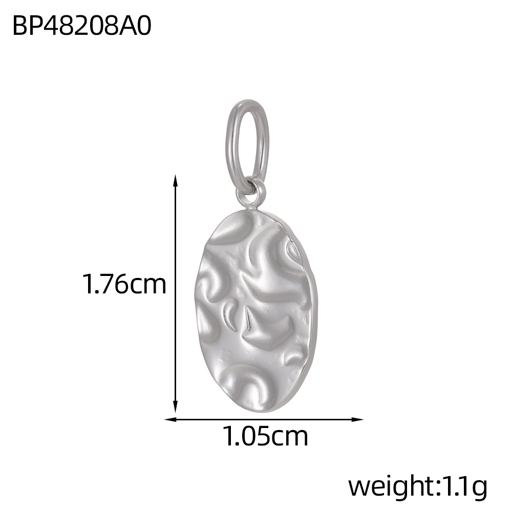 Cross-border best-selling stainless steel pendant texture pattern round plate heart four-leaf clover diy bracelet necklace accessory pic 50