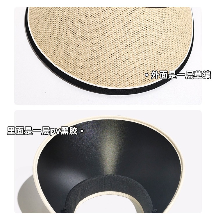 Spring 2024 sun protection hats, women's open-top hats, wide-brimmed sun hats, fashionable and versatile folding summer straw woven sun hats Application Scenario
