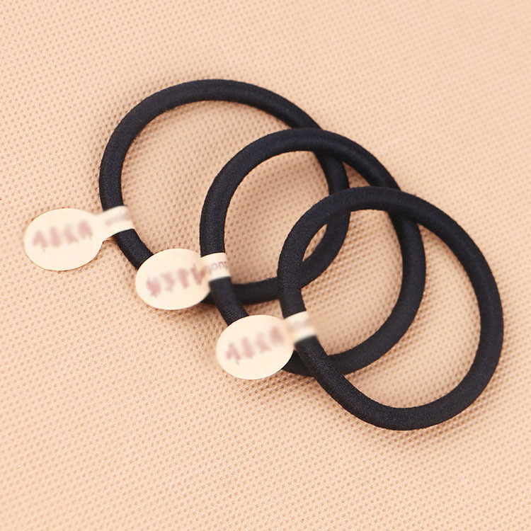 Wholesale of black base, adhesive stickers, seamless rubber bands, high-elasticity adult DIY hair ties and headbands pic 7