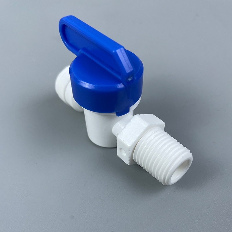 Water purifier accessories 2 points external thread rotation 2 points quick connection backwash ball valve 2 points quick connection ball valve switch connector Water purifier connector details Picture