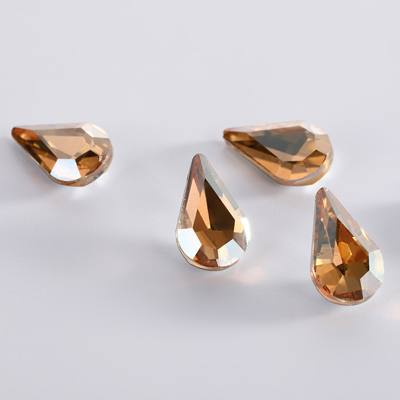 Factory direct sales of cross-border best-selling small water drop colored pointed-bottom resin diamond handmade diy jewelry accessory materials