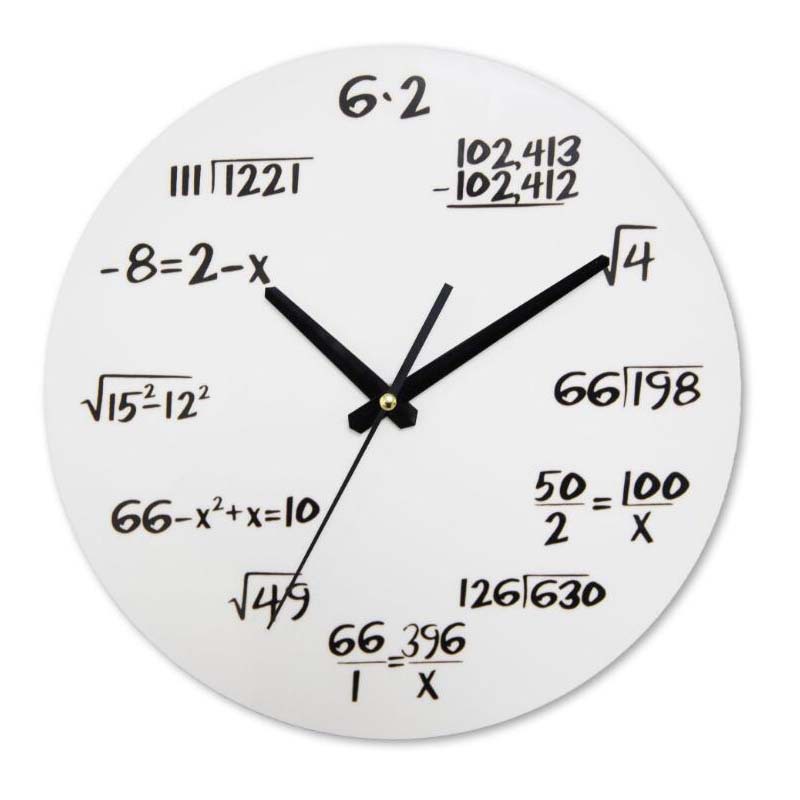 厂家供应MDF密度板创意学霸公式挂钟表书房客厅静音墙钟简约钟表