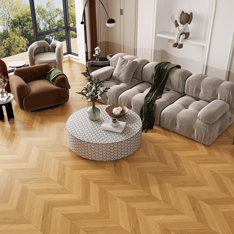 The popular fishbone wood grain tile 6001200 retro French imitation solid wood floor tile, all-ceramic living room floor tile Specification image