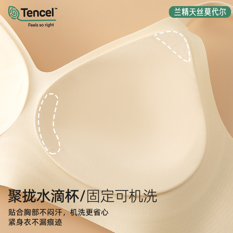 Lenzing Mordell Invisible Bra for Women, sweat-absorbing, no steel ring, gathering, tightening, anti-sagging, foundation, and invisible bra Application Scenario