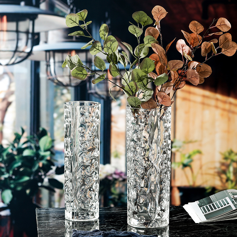 Large household thickened transparent glass vase, lucky bamboo, hydroponic lily, dried flower, for the living room and dining table Specification image