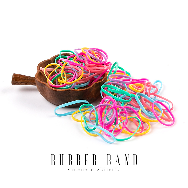 New Boxed Hair Rope Black Large Round Bottle Color High Elastic Scrunchie Strong Pull Constant Children Disposable Small Rubber Band Application Scenario