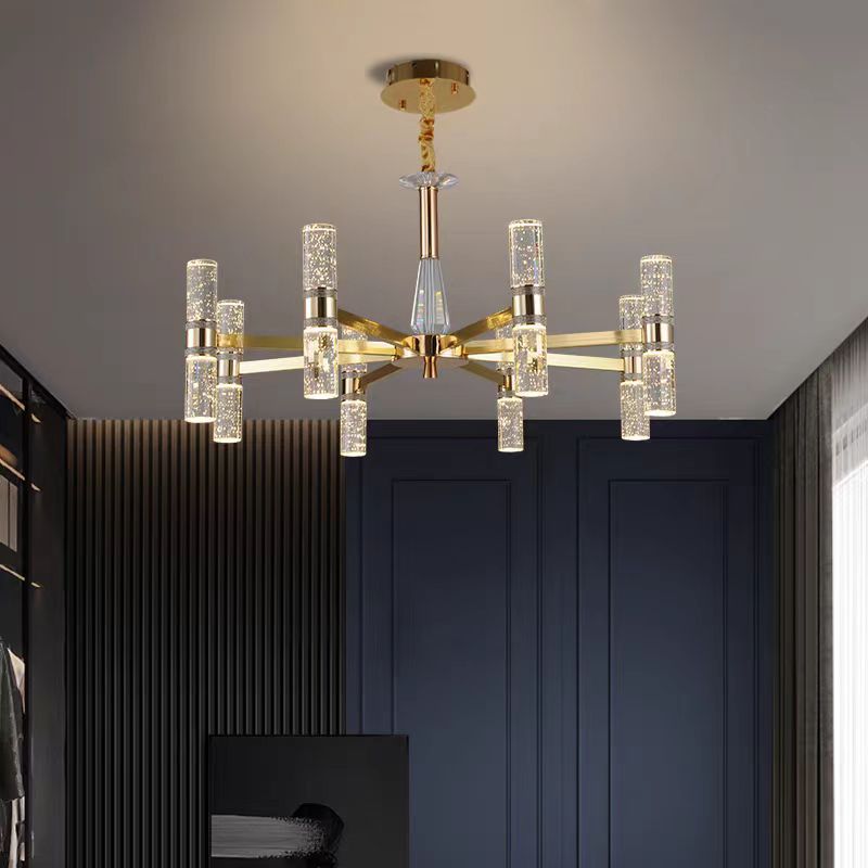 New modern, simple and light luxury bubble column crystal living room chandelier, high-end and elegant, full-house villa, dining room and bedroom lamp Specification image