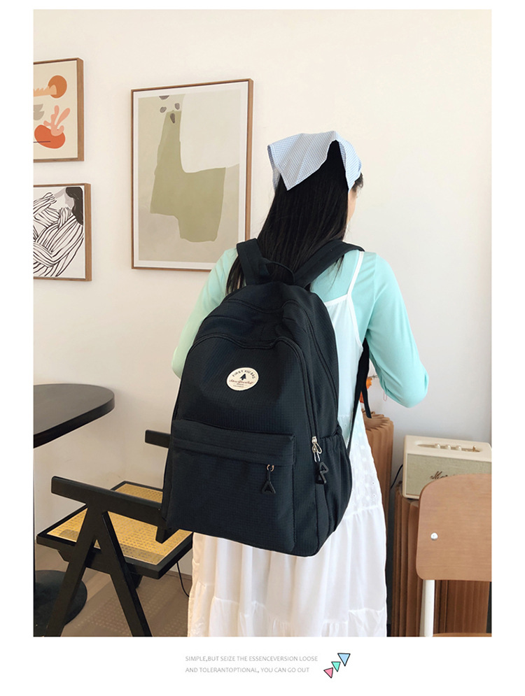 简约书包百搭女日系ins学生包初中高中双肩包大容量校园甜美背包详情23