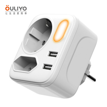 Factory-supplied European standard night light switch socket 4000w high-power household German standard wall expansion conversion socket details Picture