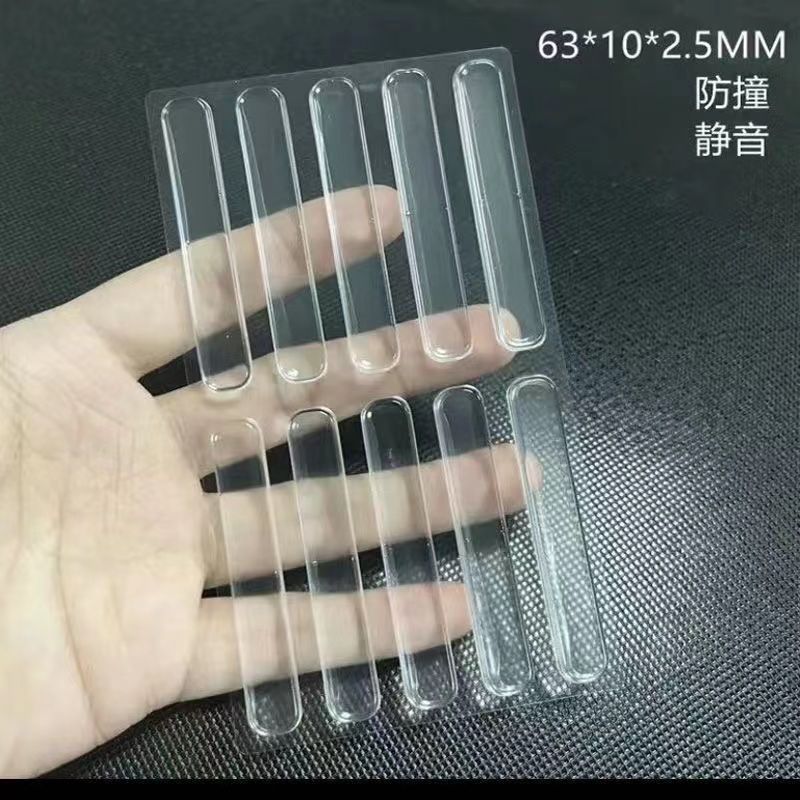 Seamless silencer sticker silicone anti-collision door sticker no punch door handle anti-collision strip wall mute sticker double-sided sticker device details Picture