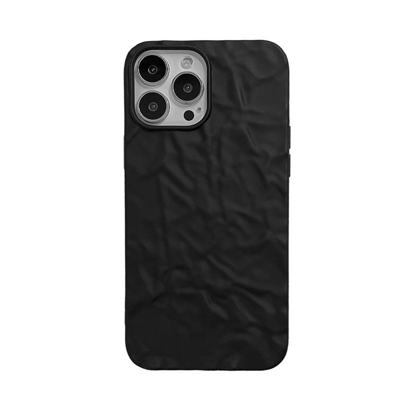ins Wind Matte Matte Black ruffled Apple 12/13Promax phone case for iPhone11/X soft case Item Picture