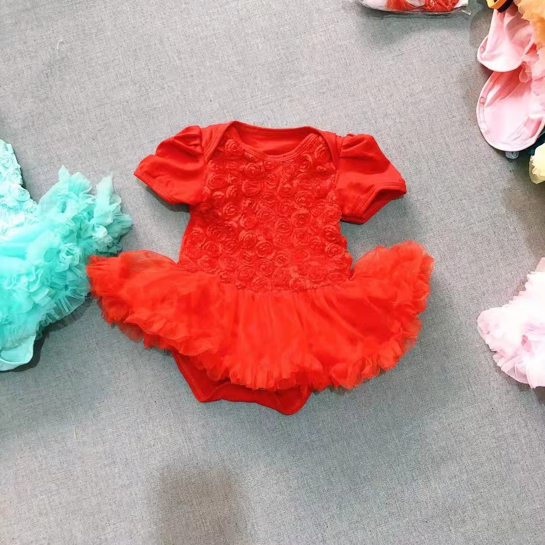 European and American short-sleeved chiffon dresses, one-piece triangular Haga dresses, Haga dresses Stocks children's clothing Item Picture
