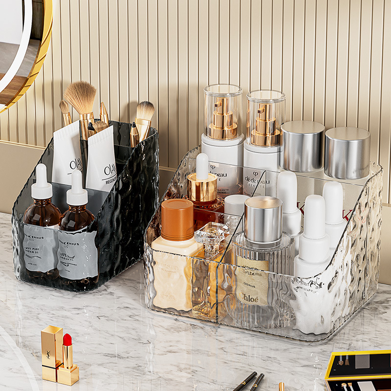 Cosmetics storage box, light luxury transparent acrylic desktop organization box, skin care products storage box, large-capacity storage box full figure