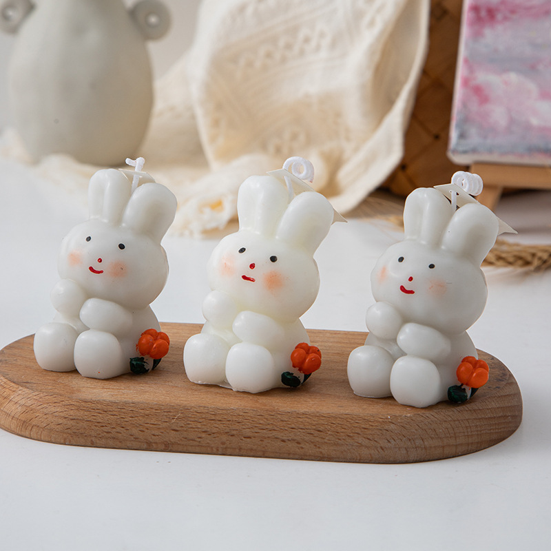 兔子香薰蜡烛伴手礼ins创意家居摆饰套装拍摄道具跨境蜡烛结婚礼详情图2