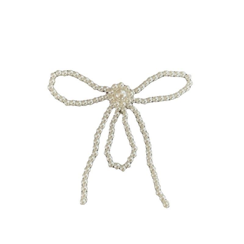 DIY three-dimensional pearl bow, hand-woven accessories, shoe flower brooches, bow ties, pendants, hair clips, hair accessories Item Picture