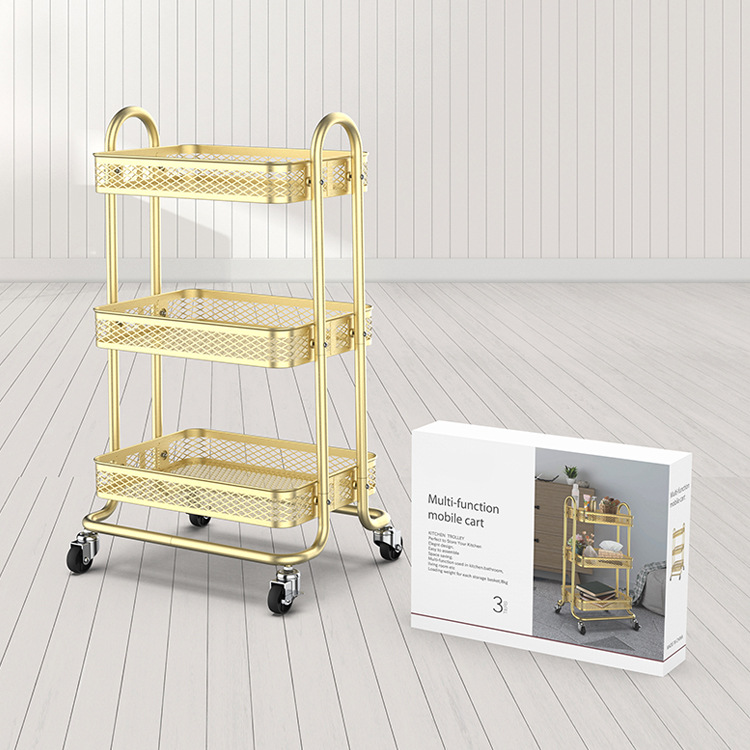 Floor To Floor Multi-Layer Storage Cart Kitchen Storage Rack Portable Household Trolley Pulley Mobile Storage Car Specification drawing