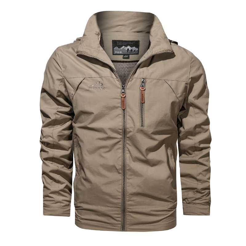 Hombre chaqueta deportiva hombre 2023 primavera otoño nuevo color sólido casual viento y agua chaqueta invierno carga Specification image