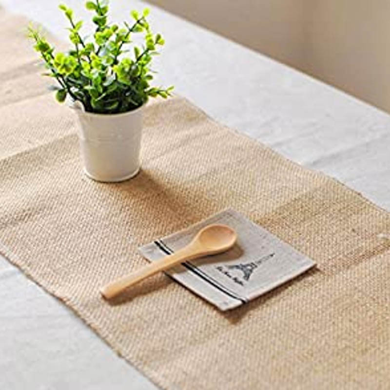 Fanxiu Jute table flag, Nordic material, festival wear-resistant, Zen style, retro jute tablecloth, modern simple country style wedding table mat, European bamboo and wood table flag Application Scenario