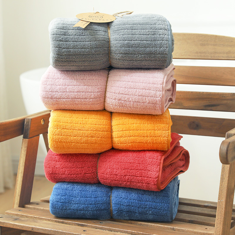 Bath Towel Thickened Adult Coral Velvet Manufacturers A Generation Of Cotton Absorbent Quick-Drying Wrap Towel Pit Pattern Towel Item Picture
