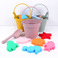 儿童户外硅胶沙滩玩具套装海边挖沙铲宝宝洗澡戏水工具手提桶批发图