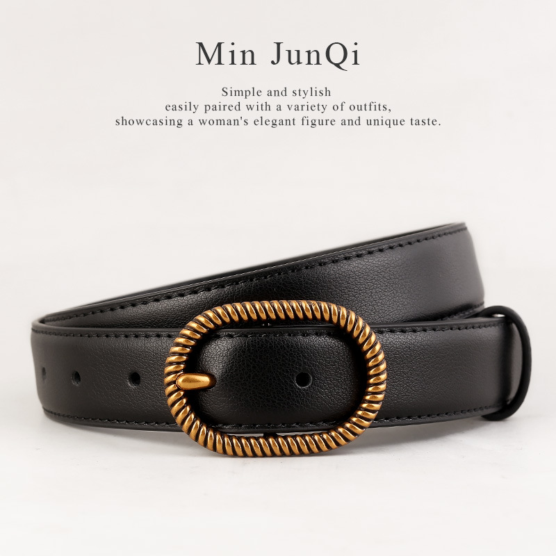 皮带女款真皮夏季百搭2025新款腰带女士装饰时尚牛仔裤带棕色复古