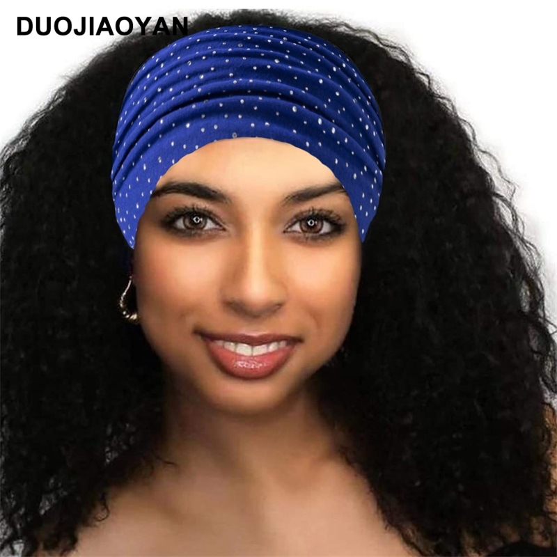 New fashionable European and American hot diamond hair band, wide edge solid color bright diamond hair band, rhinestone elastic sports hair band, women's hair accessory Specification drawing