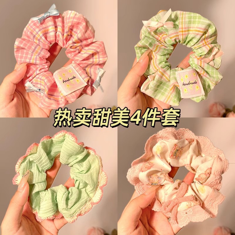 Lazy style large intestine hair band Internet celebrity 2025 new high-end style hair tie, women's hair tie, fresh hair accessory, leather band Application Scenario