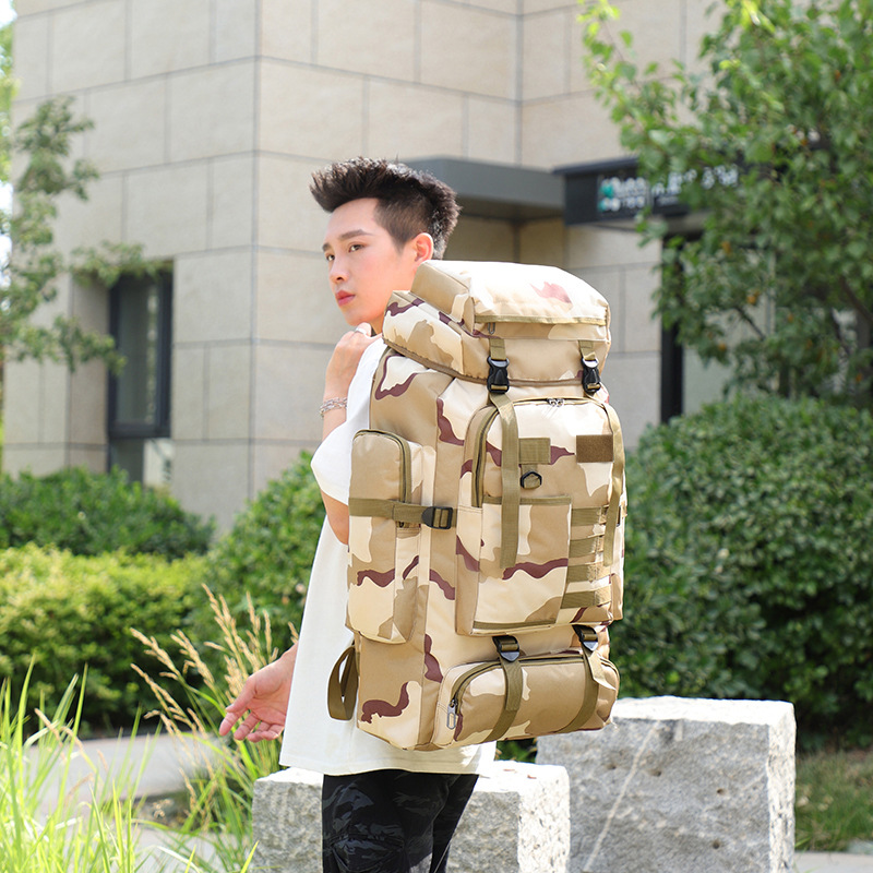 Nuevo transfronterizo al aire libre de gran capacidad táctica camuflaje mochila deportiva a prueba de agua viaje mochila de montaña para hombres mochila de campamento Specification image
