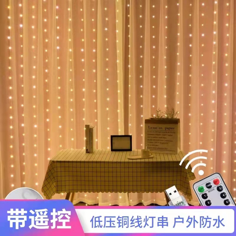 LED copper wire light, cross-border USB eight-function curtain light, cross-border festival light, Christmas decoration star light, copper wire light string details Picture