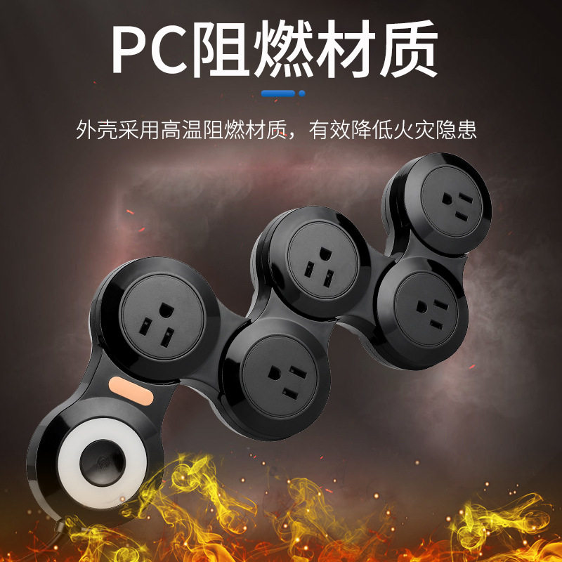 Cross-Border E-Commerce Variant Folding Rotary Serpentine Patch Board Foreign Trade Export Multi-Bar Socket Connected To The Plug Of Various Countries details Picture