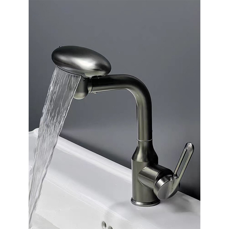 Gun Gray Washbasin Hot And Cold Household Washbasin Washbasin Washbasin Multifunctional Rotating Rain Waterfall Faucet Copper Application Scenario