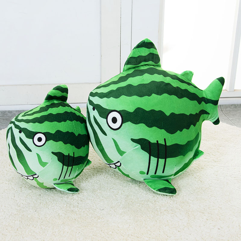Cute shark melon pillow, shark plush toy, watermelon doll, soft and adorable doll, decorative item, doll cushion, cloth doll pillow details Picture
