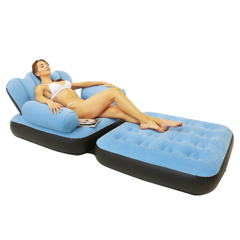 多功能沙发充气沙发户外成人懒人沙发充气床沙发床便捷可折叠躺椅折叠床植绒沙发详情图5