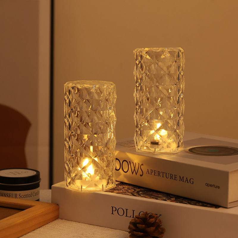 Transparent Corrugated Electronic Lighting Rose Atmosphere Light Net Red Bedside Light Romantic Photo Atmosphere Acrylic Night Light