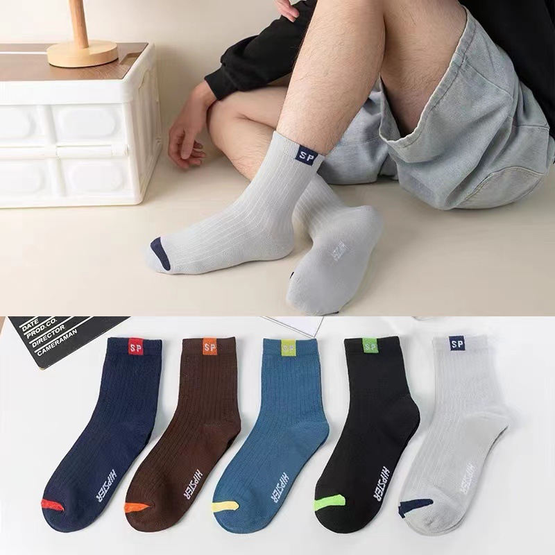 诸暨袜子中筒 秋冬季sp男袜透气吸湿 春秋运动袜潮长筒袜子商务袜