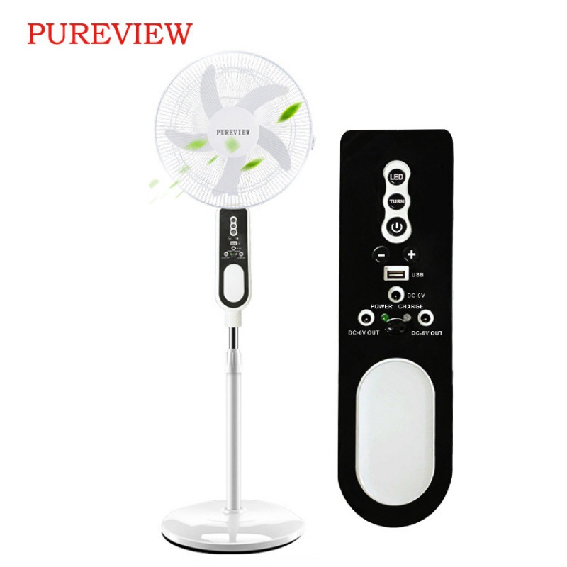 Foreign Trade New Brushless Motor 16 Inch Charging Large Capacity Battery Long Life Solar Floor Electric Fan Item Picture
