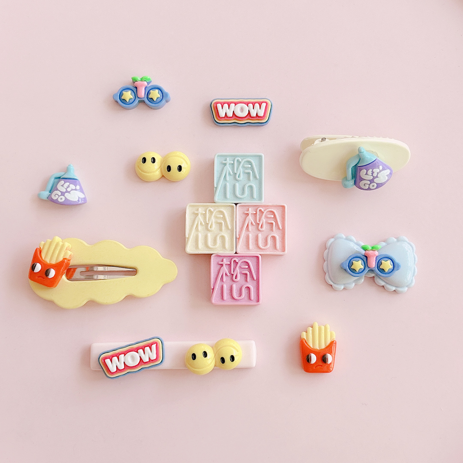 XN Creative Smiling Face sign French fries Eye Mask Desk Lamp diy Resin Jewelry Accessories Handmade Materials Accessories Stickers Application Scenario