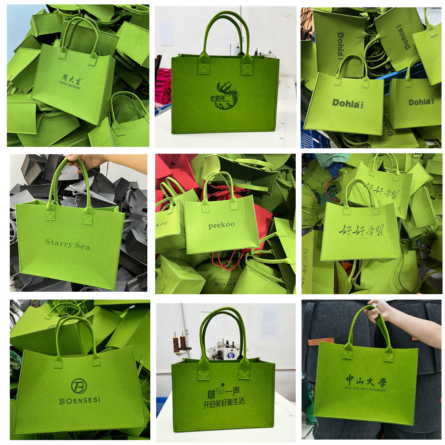 Felt Handbag Fashion Net Red Small Red Book Large Capacity Felt Bag Gift Bag Everything Shopping Tote Bag Customization Application Scenario