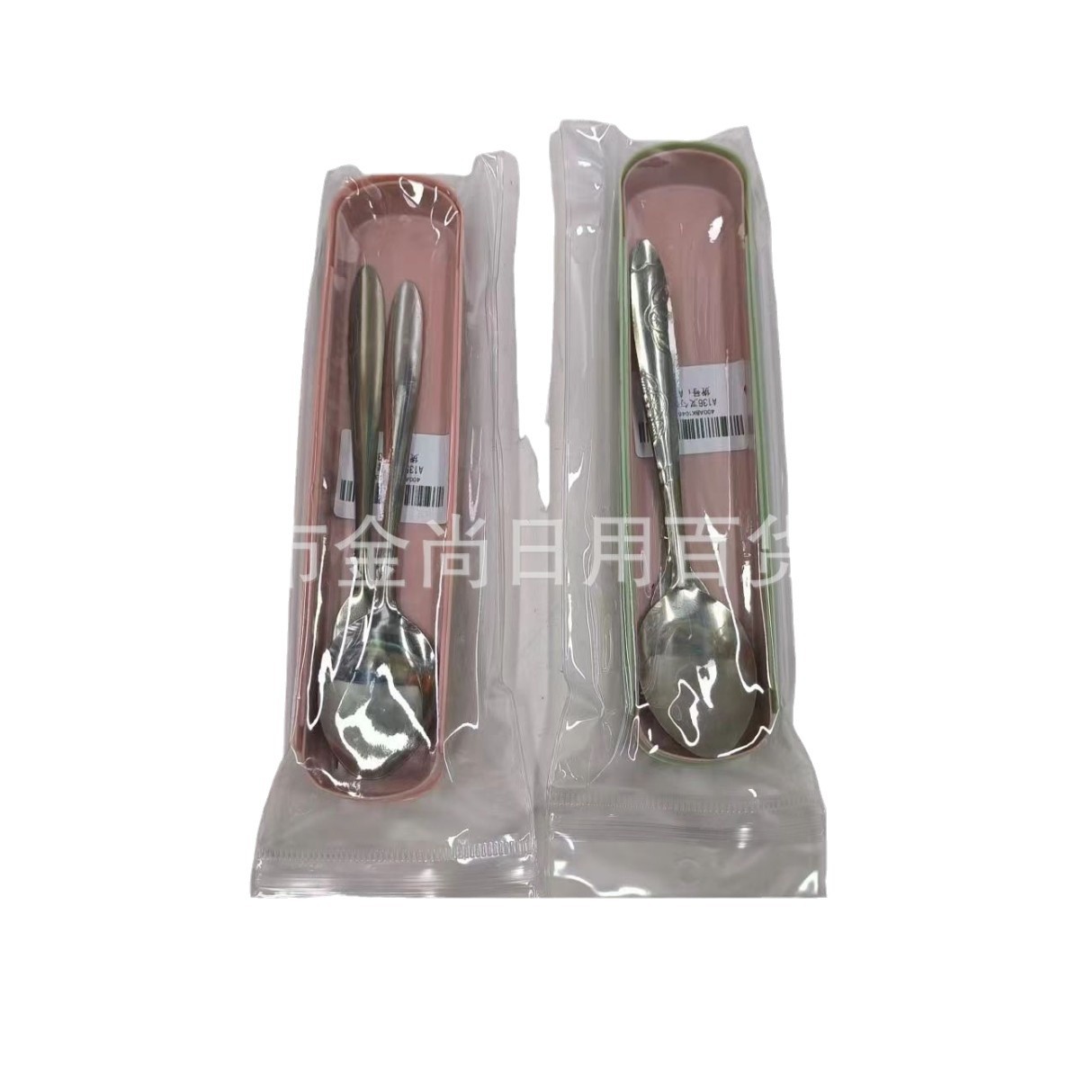 Tableware set, spoons, stainless steel soup spoons, portable tableware set, alloy chopsticks, 304 stainless steel spoons, two pieces Item Picture