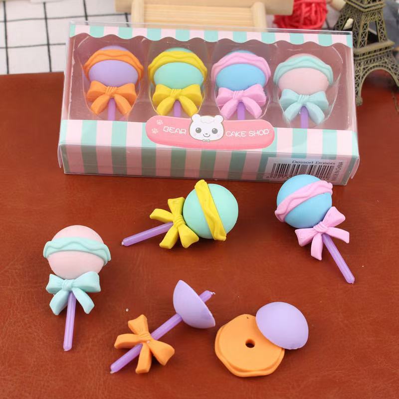 小学生卡通橡皮套装可爱仿真甜点橡皮擦文具幼儿园小奖品礼物赠品