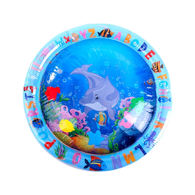 跨境大号儿童充气拍拍垫 婴儿拍水垫PVC海洋鱼玩具宝宝拍拍乐坐垫白底实物图