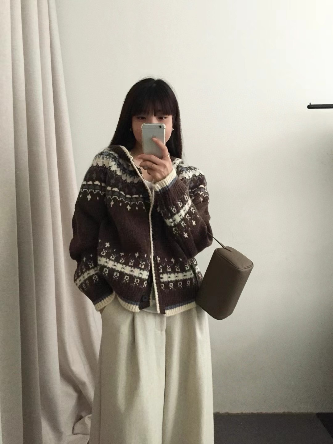 Retro jacquard Fair Island hooded sweater cardigan for women's autumn and winter 2025 new style, laid-back style, versatile knitted coat, thick pic 28