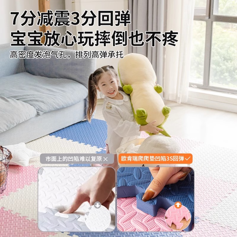 Three-dimensional thickened foam floor mat, home bedroom crawling mat, children's spliced floor mat, tatami puzzle climbing mat details Picture