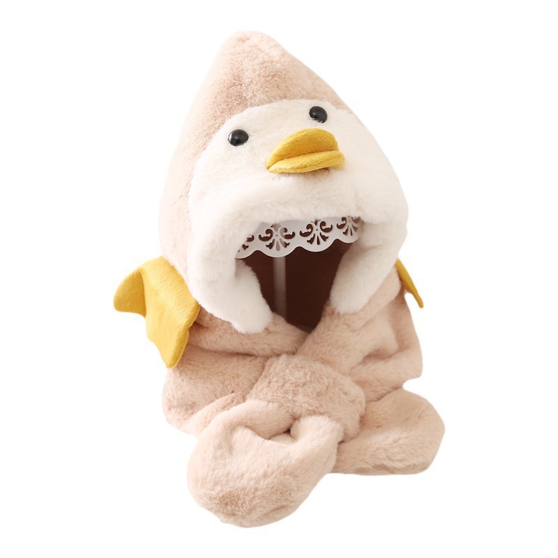 Children's Hat Autumn And Winter Baby Penguin Scarf One Cute Little Yellow Duck Warm Boys And Girls Ear Protection Warm Item Picture