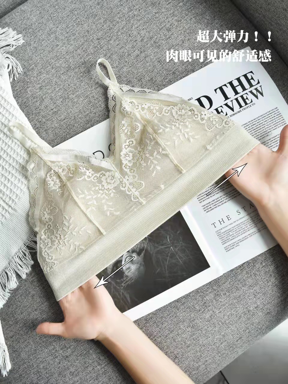 Small Fragrance Fixed Cup Lace Small Vest Latex Lace Underwear No Underwire Bra Push-Up Wrap Chest Beautiful Back Cotton Application Scenario