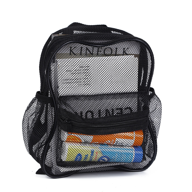 Tela de malla de alto peso mochila de hombro transparente fácil bolsa de playa bolsa de escuela para niños temu generación de cabello certificación CPC Application Scenario